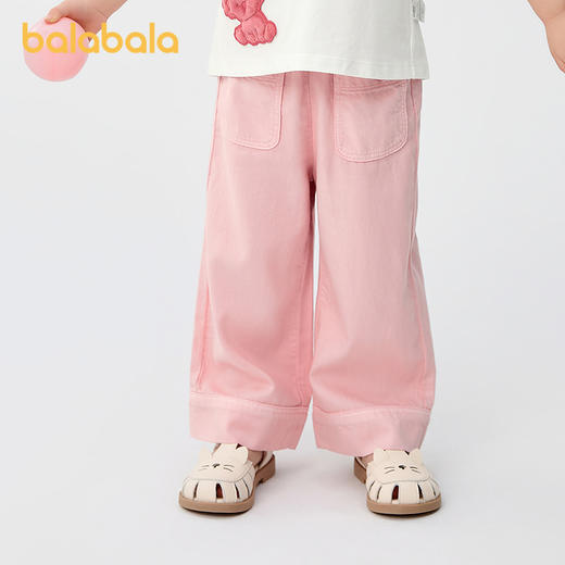 巴拉巴拉童装儿童长裤女童直筒牛仔裤凉感2025夏新款 商品图2