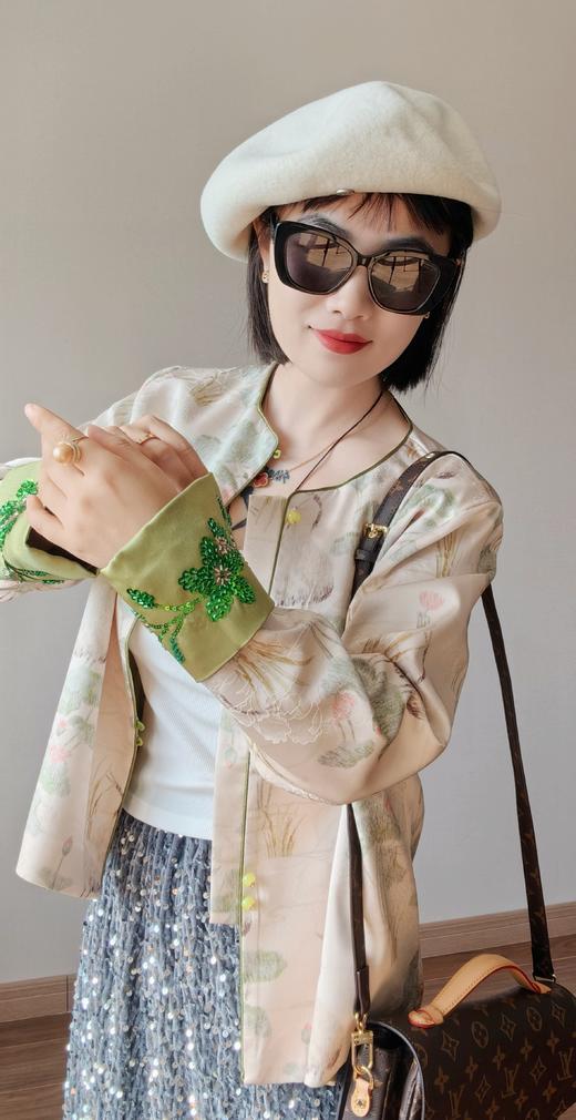 春新品原创重工串珠刺绣提花江南画艺外套 商品图5