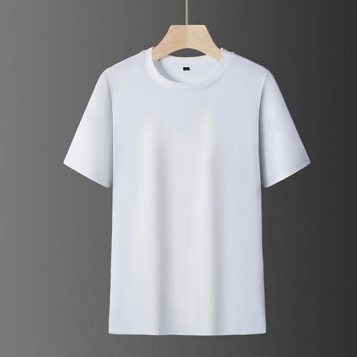 【桑蚕丝】【DSK】大依优型大码短袖T恤宽松圆领t纯色圆领重磅体恤衫冰丝男士胖子 商品图5