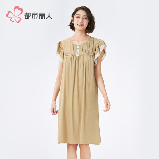 都市丽人生活家居女士梭织棉短袖裙薄梭织RC竹节短袖类LHH6D1 商品图1