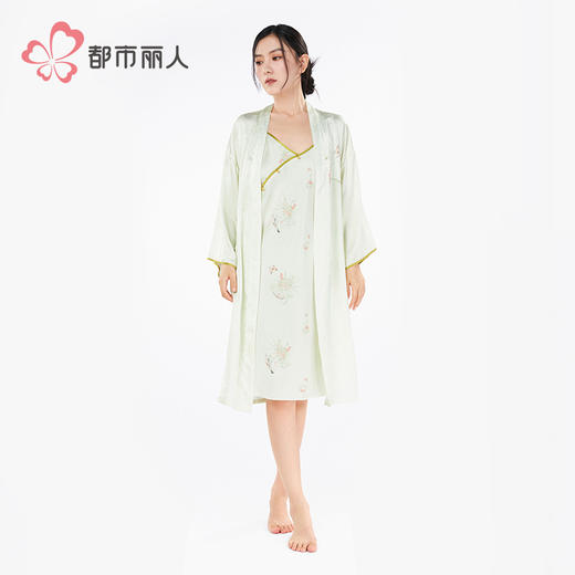 都市丽人女士丝质两件套薄冰雪丝提花生活家居两件套LHH4A1 商品图2