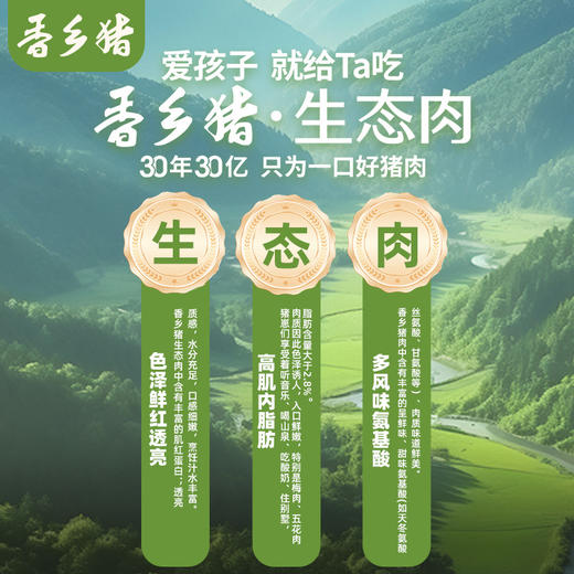 唐人神香乡猪梅花肉500g*3 无抗生素生态肉原切生鲜新鲜猪肉鲜嫩 商品图5