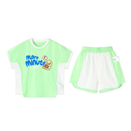 【套装】bduck小黄鸭童装夏季男童短袖T恤宝宝短裤套装纯棉夏款两件套90-130 BF2681001 商品图3