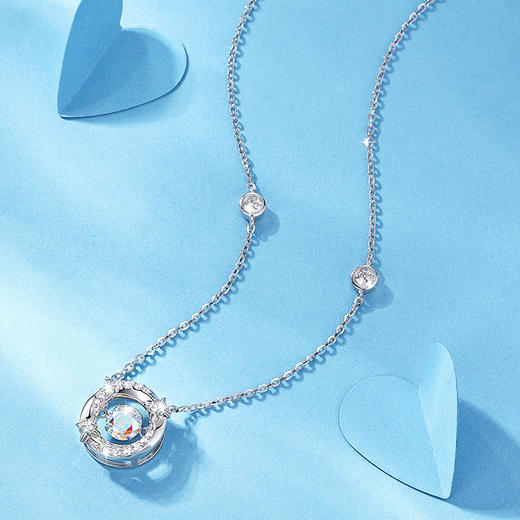 卡蒂罗/KADER 莫比乌斯系列跳动的心吊坠三秒心动 幻彩星环项链  原创设计闪耀星点女生锁骨链 214情人蛇年表白礼盒装 商品图6