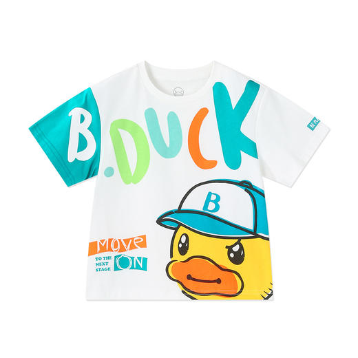 bduck小黄鸭童装夏季男童T恤短袖夏装儿童纯棉半袖中小童上衣105-150 BF2601055 商品图3