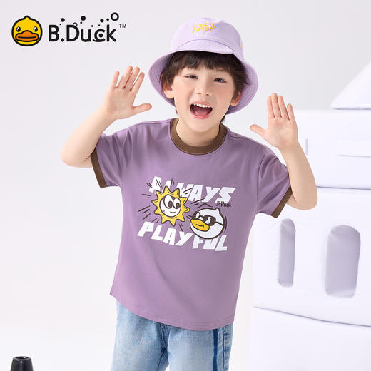 bduck小黄鸭童装夏季男童短袖T恤儿童纯棉洋气小男孩上衣夏季110-160 BF2601095 商品图1