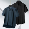 【冰丝弹力】【DPS】大依优型代码啊短袖衬衫免烫弹力半袖衬衣男中年加肥加大夏装休闲冰丝上衣男士 商品缩略图1