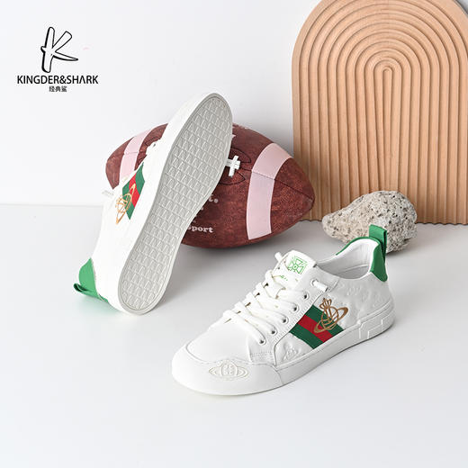 经典鲨2025年春季新品潮流拼色男士系带平底休闲鞋板鞋KG51-513011 商品图2