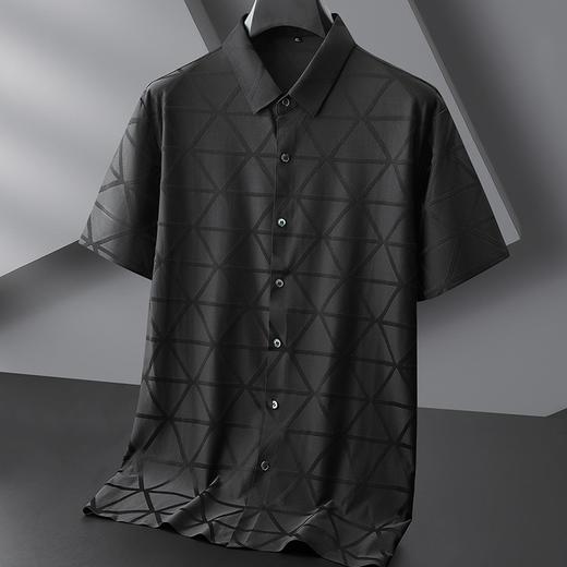 【冰丝】【DPF】大依优型大码短袖衬衫加肥加大男士冰丝凉感半袖衬衣夏季新款肥佬宽松免烫上衣 商品图1