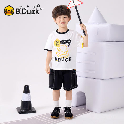 bduck小黄鸭童装夏季男童短袖T恤纯棉儿童夏装中小童半袖上衣105-150 BF2601006 商品图1