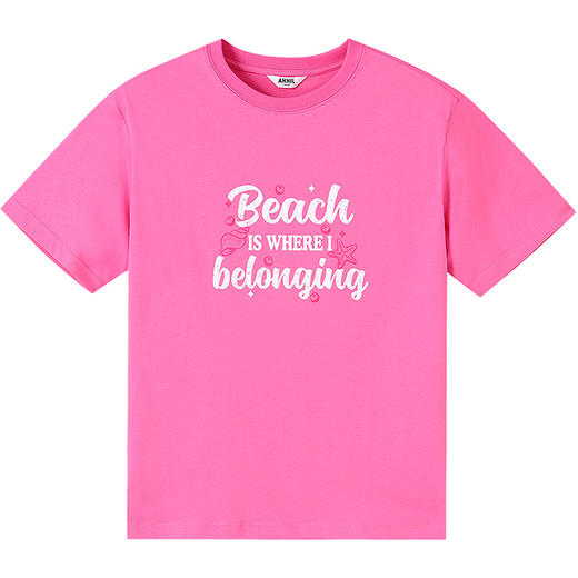 【宽松随性百搭T】女童圆领短袖针织衫夏季新款安奈儿童装小程序专享EG521151 商品图9