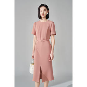 剩S/M/L 米思阳2025夏季新款气质优雅粉色连衣裙时尚大气正装裙子女1113