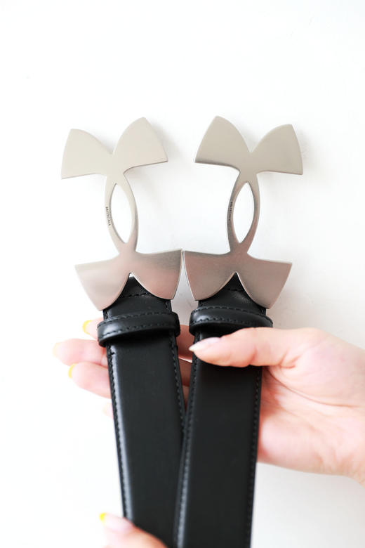 头层牛皮+钢头带扣。质感封神氛围感联名黑色复古牛皮腰带C032158 商品图1