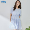 NUTS夏季新款甜美叠层圆领短袖女装连衣裙高腰显瘦324102005B 商品缩略图2