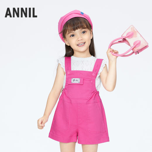 【实体店同款】女童梭织背带裤夏季新款安奈儿童装XG526725 商品图0