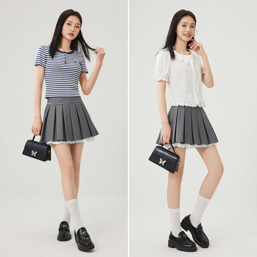 IEF/爱依服2025半身裙夏季 韩系甜美减龄学院少女风百搭摆裙N3818- 商品图1