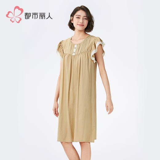 都市丽人生活家居女士梭织棉短袖裙薄梭织RC竹节短袖类LHH6D1 商品图2