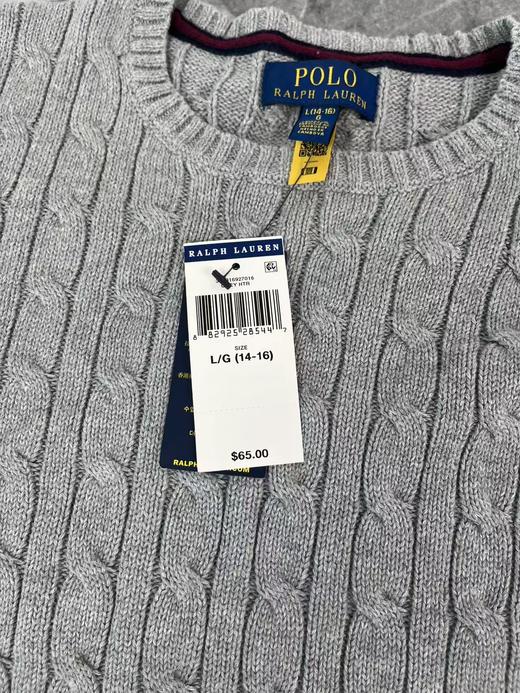 瑕疵POLO Ralph Lauren 童装秋冬保暖刺绣小马标麻花圆领针织衫毛衣 商品图4