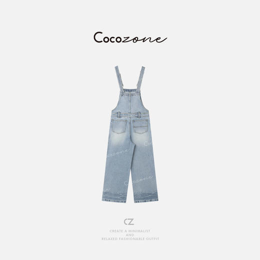 COCO ZONE 刘一一 25春季新款复古水洗百搭牛仔背带裤CD1A0472 商品图1
