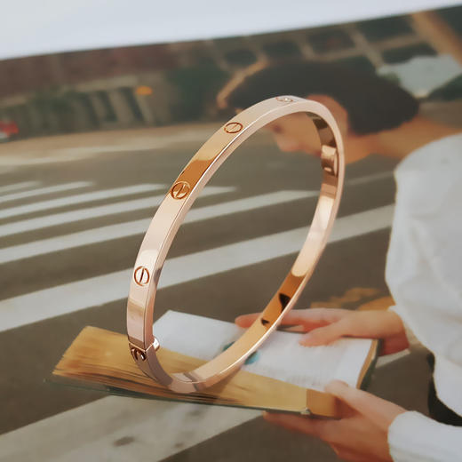 【95新】Cartier卡地亚LOVEB6047316 18K玫瑰金窄版无钻LOVE手镯16号110325AI35 现售价：20000 商品图5