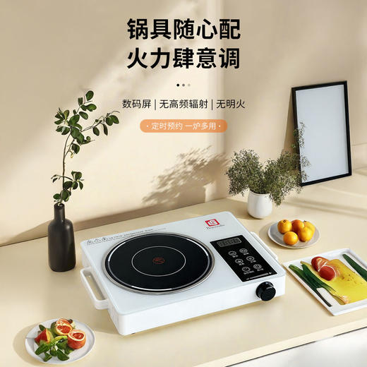 博朗菲Borownfie 多功能电陶炉 数码触屏 2200W大火力 9挡调控 （MX005特价款） 商品图9