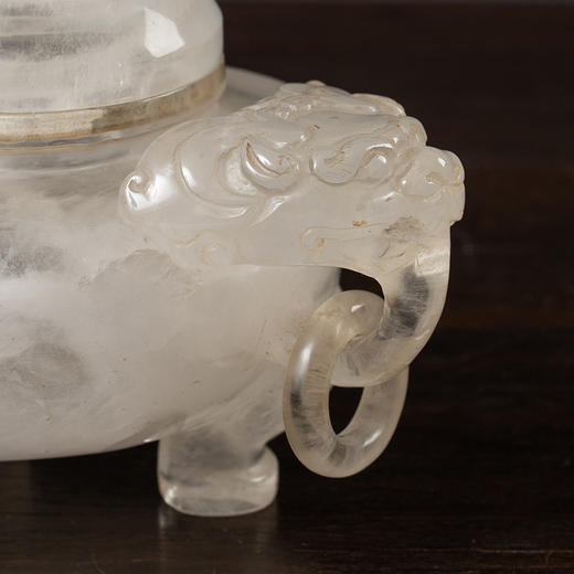 清 水晶活环兽耳三足香炉 商品图2
