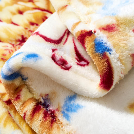 富安娜(FUANNA) 多功能法兰绒午休毯/落英缤纷80*120cm 商品图4