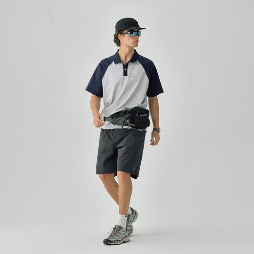 714street撞色插肩索罗娜运动POLO衫男士夏季凉感速干短袖防晒衣 商品图3