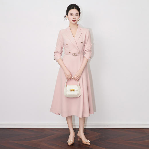 雅致设计感简约修身显瘦通勤西装连衣裙WLZD2501704 商品图2