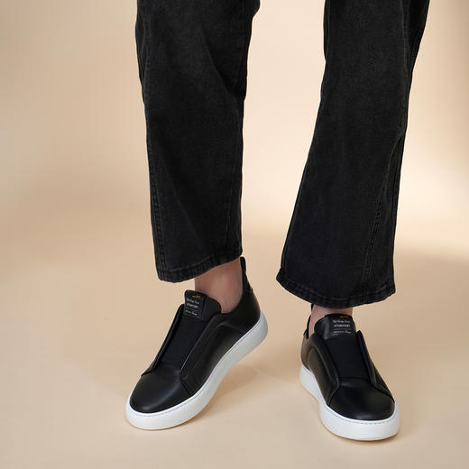 豪麟名鞋STOKTON男鞋休闲鞋牛皮革213-U黑色 商品图1