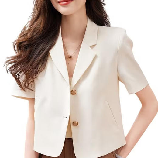 SMZ35447短袖西装外套女夏季2025新款小个子高级感小西服宽松薄款正肩上衣 商品图4