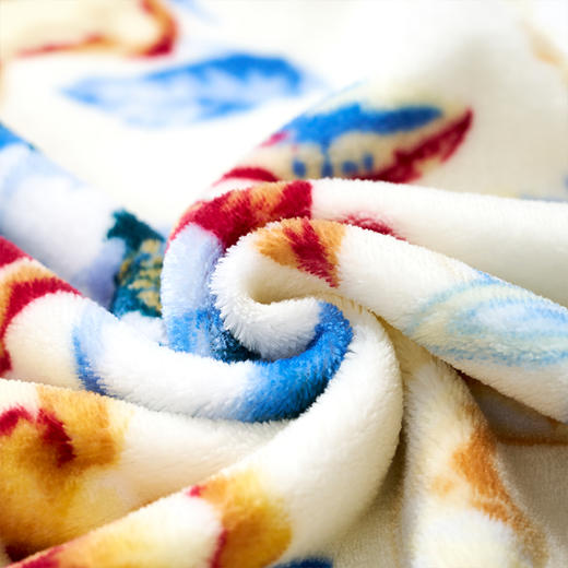 富安娜(FUANNA) 多功能法兰绒午休毯/落英缤纷80*120cm 商品图3