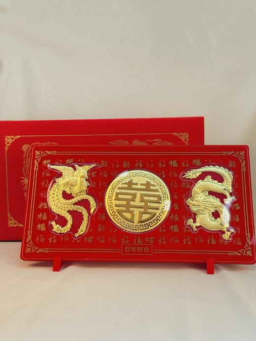【现货】足金999龙凤双喜百福礼盒婚庆陪嫁嫁妆订婚百年好合摆件礼盒【金重约3g】【一物一证书】 商品图6