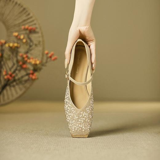 【预售5天】小香风浅口一字带，粗跟百搭方头玛丽珍单鞋MBJR&6860 商品图4