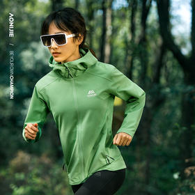 奥尼捷聚能方格户外夹克轻盈透气舒适运动加绒动态保暖女款连帽夹克防风防泼水/FW6207