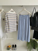 【GZ】无忧购早春游园 彩色条纹假两件露肩T恤+简约宽松半身裙套装1131-5（截单后7天发货) 商品缩略图13