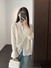 法式重工刺绣上衣V领蕾丝花边小衫长袖开衫喇叭袖白色衬衣女春夏 商品缩略图2