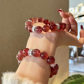 【怦然心动❗红车厘子草莓晶】天然星光鸽血，见证浪漫与神秘，水晶手串送闺蜜生日礼物小红书同款QQ