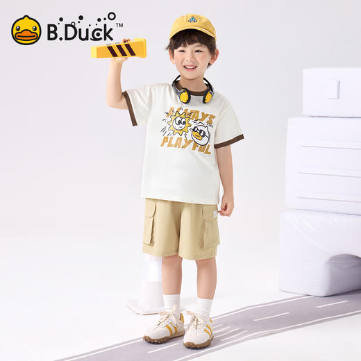 bduck小黄鸭童装夏季男童短袖T恤儿童纯棉洋气小男孩上衣夏季110-160 BF2601095 商品图2