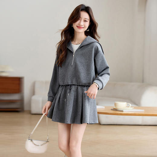 小个子连帽卫衣，百褶短裙潮三件套HR-JNFGN2501 商品图1
