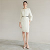 IWY/米白色假两件西装连衣裙女气质教资面试职业裙美容院前台接待正装Q1291 商品缩略图0