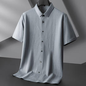 【DPF】大依优型大码短袖衬衫冰丝凉感半袖衬衣加大码休闲上衣肥佬时尚薄款夏装男士