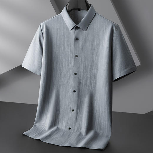 【DPF】大依优型大码短袖衬衫冰丝凉感半袖衬衣加大码休闲上衣肥佬时尚薄款夏装男士 商品图0