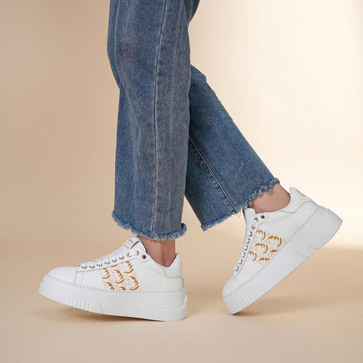 豪麟名鞋STOKTON女鞋时尚休闲鞋牛皮革683-FK白色 商品图2