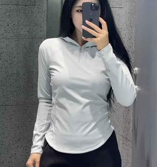 重磅渠道  迪连帽长袖  纯元ds女士连帽版拉链针织外套   四面弹力训练外套 商品图2