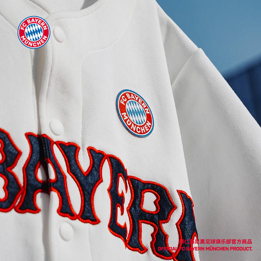 【官方正版】拜仁慕尼黑足球俱乐部丨春夏复古宽松男字母短袖开衫外套 商品图1