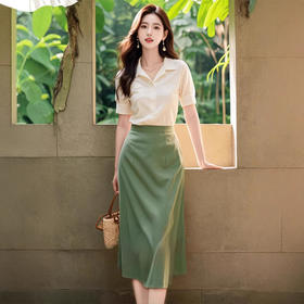 新款搭配一整套今年流行的漂亮名媛，高端盐系轻熟裙子两件套装LJX-125