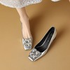 【预售5天】水钻高跟鞋女新款春季方头银色浅口工作单鞋HCYYHD&5188 商品缩略图4