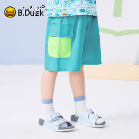 bduck小黄鸭童装夏季宝宝短裤男童五分裤纯棉夏装工装裤儿童运动裤子90-130 BF2652019