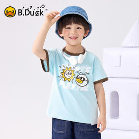 bduck小黄鸭童装夏季男童短袖T恤儿童纯棉洋气小男孩上衣夏季110-160 BF2601095
